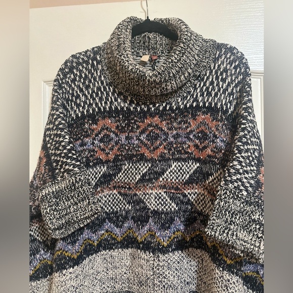 NWOT Anthropologie Pilcro Magda Knit Southwestern‎ Oversized Poncho XS/S. - Picture 4 of 8